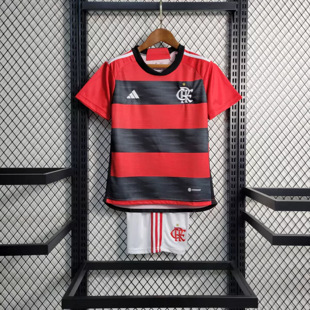Kit Infantil Tailandesa 1.1 - Camisa Flamengo I 23/24 s/n° Torcedor Adidas Masculina