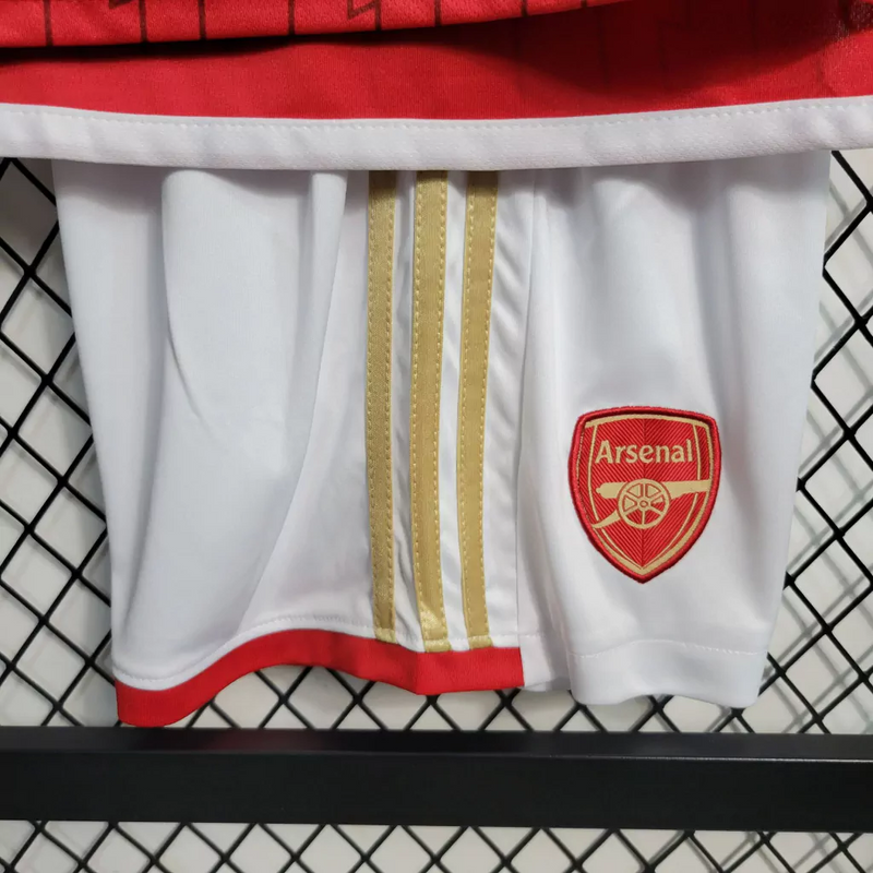 Kit Infantil Tailandesa 1.1 - Camisa Arsenal Juvenil Home 23/24 s/n° Torcedor Adidas