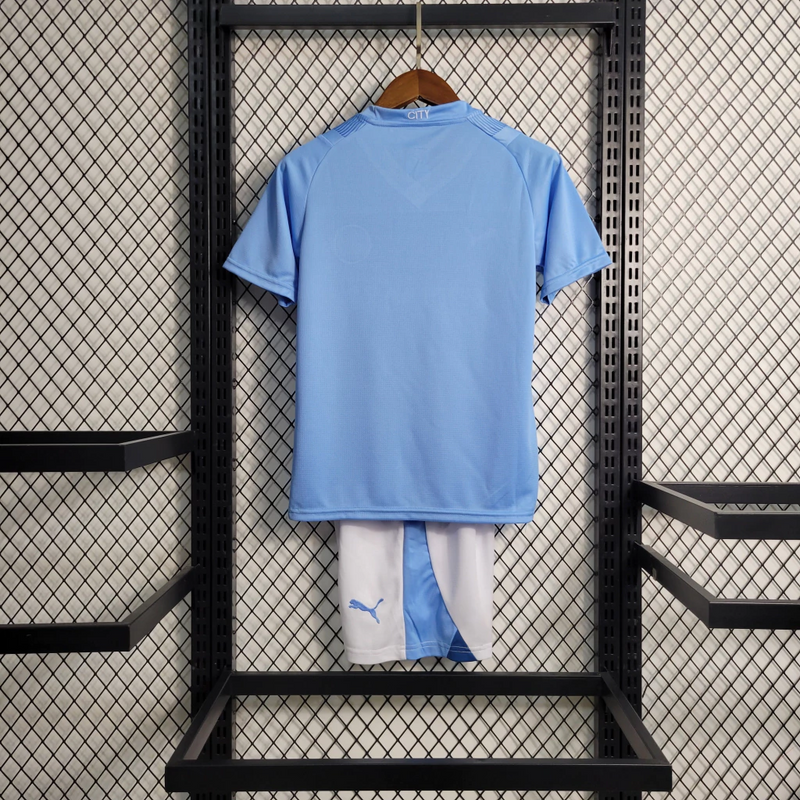 Kit Infantil Tailandesa 1.1 - Camisa Manchester City Home 23/24 s/n° Torcedor Puma Masculina
